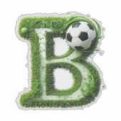 グリーングラス レターB トピアリー サッカーボール付き シール (正面)
