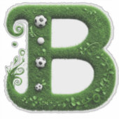 グリーングラス レターB トピアリー サッカーボール シール (正面)