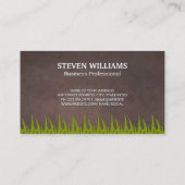 グリーングラス | 茶色の背景 名刺 (裏面)