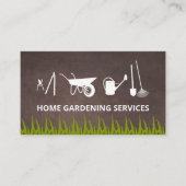 グリーングラス | 茶色の背景 名刺 (正面)