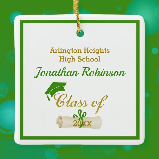 グリーングラッドキャップ及びディプロマセラミックオーナメント セラミックオーナメント