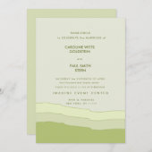 グリーングラディエントエレガントミニマル淡い色のリストパステルバック 案内状 (正面/裏面)