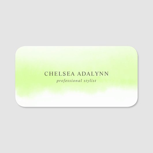 グリーングラデーションウォーターカラーミニマリスト事業 名札 (正面)