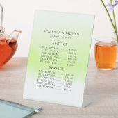 グリーングラデーションウォーター色ミニマリストサービス価格 台座サイン (インサイチュ)