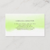 グリーングラデーションウォーター色ミニマルアポイントメントカード 予約カード (裏面)