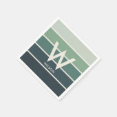 グリーングラデーションストライプ モノグラム パーソナルパーティー スタンダードカクテルナプキン (角)