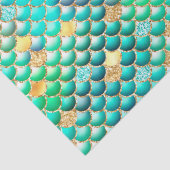 グリーングラデーションフォイル&金ゴールドグリッターマーメイドはかりで測 薄葉紙 (詳細)