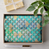 グリーングラデーションフォイル&金ゴールドグリッターマーメイドはかりで測 薄葉紙 (ギフト)