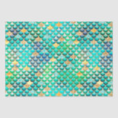 グリーングラデーションフォイル&金ゴールドグリッターマーメイドはかりで測 薄葉紙 (正面)