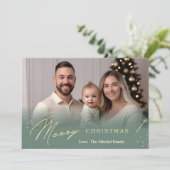 グリーングラデーションミニマリストホリデークリスマスカード シーズンカード (スタンド正面)