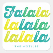 グリーングラデーションライムファララカスタムホテルホリデーステッカー スクエアシール (正面)