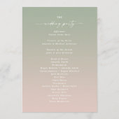 グリーングラデーション・ライトピンク結婚の式プログラム プログラム (裏面)