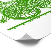 グリーングラフィックトレイン パーソナライズされたベビー子供アート ポスター (角)