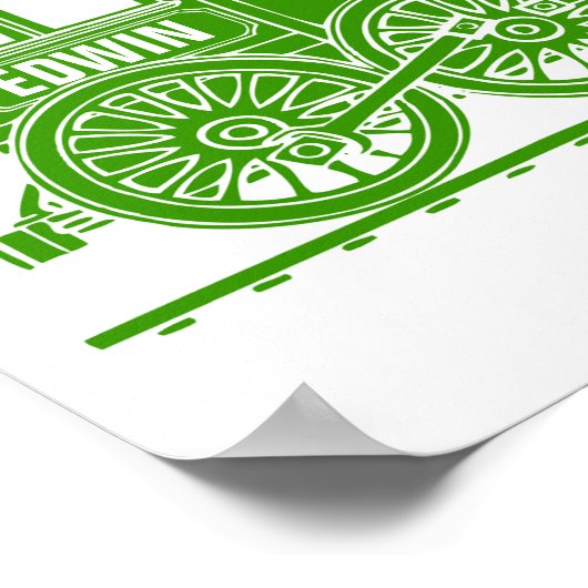 グリーングラフィックトレイン　パーソナライズドベビー/キッズアート ポスター (角)