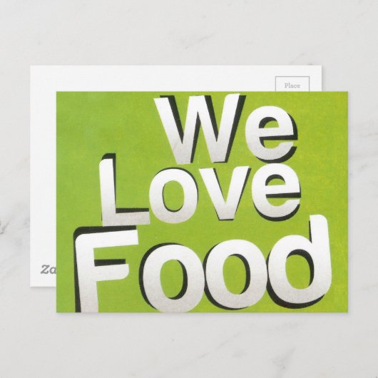 グリーングラブクラブ:私たちハート食品デザイン ポストカード (正面/裏面)