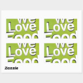 グリーングラブクラブ:私たちハート食品デザイン 長方形シール (シート)