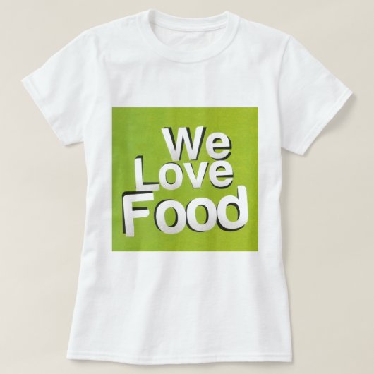 グリーングラブクラブ:私たちハート食品デザイン Tシャツ (デザイン正面)