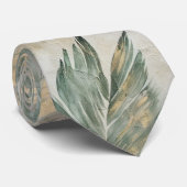 グリーングラムシック金ゴールドトロピカル葉 ネクタイ (ロール)