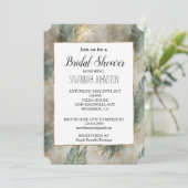 グリーングラムシック金ゴールドトロピカル離れブライダルシャワー 招待状 (スタンド正面)