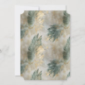 グリーングラムシック金ゴールドトロピカル離れブライダルシャワー 招待状 (裏面)