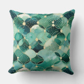 グリーングラム金ゴールドサークル抽象芸術 クッション (正面)