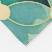 グリーングラム金ゴールドサークル抽象芸術 フリースブランケット (角)