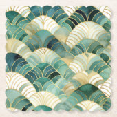 グリーングラム金ゴールド抽象芸術 ペーパーコースター (正面)