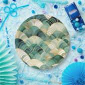 グリーングラム金ゴールド抽象芸術 ペーパープレート (パーティー)