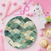 グリーングラム金ゴールド抽象芸術 ペーパープレート (パーティー)