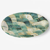 グリーングラム金ゴールド抽象芸術 ペーパープレート (アングル)