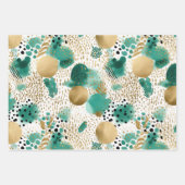 グリーングラム金ゴールド抽象芸術 ラッピングペーパーシート (正面3)