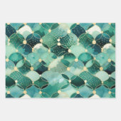 グリーングラム金ゴールド抽象芸術 ラッピングペーパーシート (正面2)