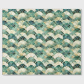 グリーングラム金ゴールド抽象芸術 ラッピングペーパー (フラット)