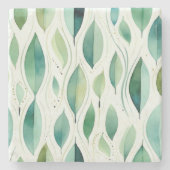 グリーングラム離れ金ゴールド抽象芸術 ストーンコースター (正面)