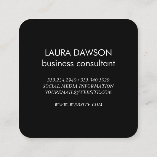 グリーングラモールモノグラム円とストライプ スクエア名刺 (裏面)