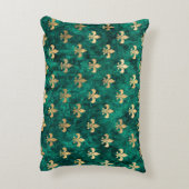 グリーングランジベルベット(紋章の)フラ・ダ・リマルディグラス アクセントクッション (裏面(縦))