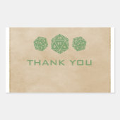 グリーングランジD20サイコロゲーマーサンキューステッカー 長方形シール (正面)