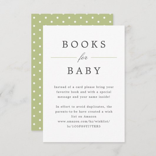 グリーングランドミレニアルブックスベビー依頼 エンクロージャーカード (正面/裏面)