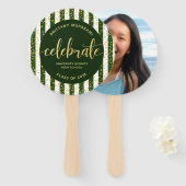 グリーングラードフォト金ゴールドグリッタースクリプトkeepsake chic ハンドファン (正面&裏面)