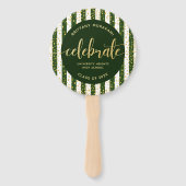 グリーングラードフォト金ゴールドグリッタースクリプトkeepsake chic ハンドファン (正面)