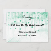 グリーングリッターは私のブライドメイド招待状 招待状 (正面)