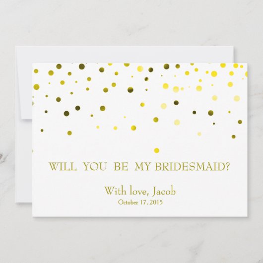 グリーングリッターは私の花嫁の付き添い招待状 招待状 (正面)