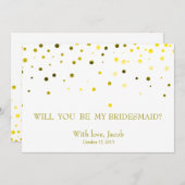 グリーングリッターは私の花嫁の付き添い招待状 招待状 (正面/裏面)