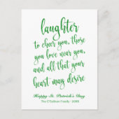 グリーングリッターアイリッシュトーストセントパトリックの日 ポストカード (正面)