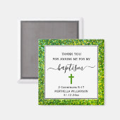 グリーングリッターアダルトバプテスマありがとう マグネット (正面/裏面)