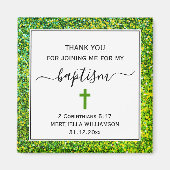 グリーングリッターアダルトバプテスマありがとう マグネット (正面)