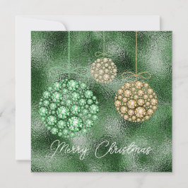 グリーングリッターエレガントクリスマスパーティー 招待状