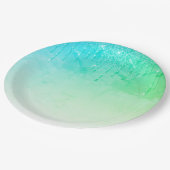 グリーングリッターオンブレグラムスパークルズ ペーパープレート (アングル)