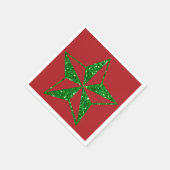 グリーングリッタークリスマススターナプキンス スタンダードカクテルナプキン (角)