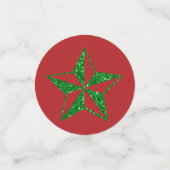 グリーングリッタークリスマススター コンフェッティ (スモール正面)